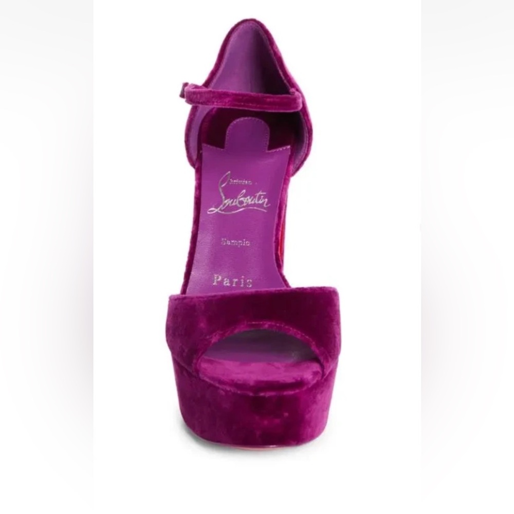 Christian Louboutin Sandaloo Platform Sandals – Size 39.5 – Purple Velvet - Picture 3 of 11